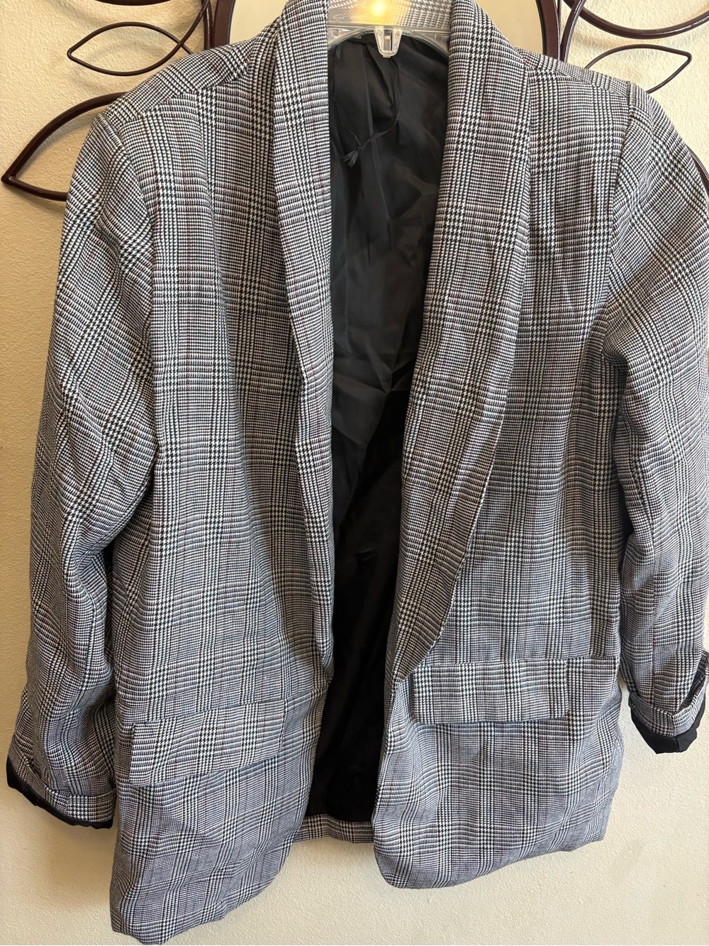 Shinestar Black & White Glen Plaid Blazer